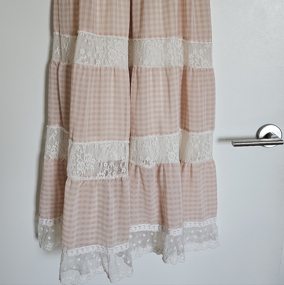 Liz Lisa Gyaru Gingham Maxi Dress with Lace And Buttons Baby Pink - Picture 13 of 13